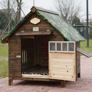 Rainproof and Waterproof Solid Outdoor Large Wood Cat Cage Teddy Nest Dog House