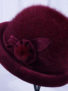Берец средний возраст и пожилые шляпы на народные шляпы Женщины Осенней Зимней шерстяной шляп с бархатной утолщенной изоляцией бабушкины