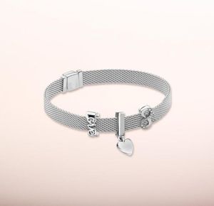 925 Sterling Silver Rose Reflection Logo Clip Charm Reflektion Crown Clip Eternal Charm för Style Armband Set9119083