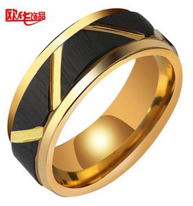 Korean tungsten gold ring for men012345678910114613481