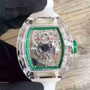 Designer RM Wristwatch Mill Business Leisure RM56-01 hela automatisk mekanisk Millr-klocka Transparent Case Trend Tape Mens Designer Waterproof QGB8