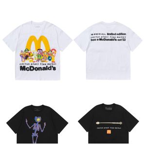 無料の配送無料cpfm共同名TシャツCACTUSプラントフリーマーケットCPFMマクドナルドの共同ブランド快適で通気性のある短い黒