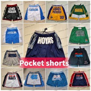 Kilkant Basketball Shorts 33 Moon College Michigan Lower Merion Północna Karolina 14 Will Smith USA Team Georgetown Hoyas Mens krótki kieszeń kieszeni kieszeń