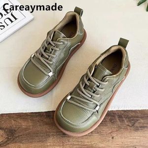 Casual Shoes Careaymade-Genuine Leather Women's bekväma mjuka ensamkvinnor Little White Soe Up Lefu Cowhide Single