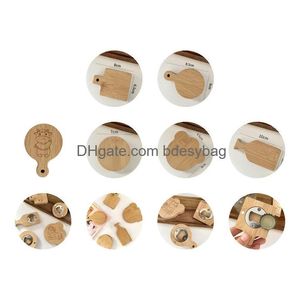 Openers Blank Diy Beech Wooden Round Shape Bottle Opener Coaster Fridge Magnet Decoration Beer Custom Logo Home Garden Kitchen Drop D Otw1B