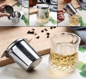 Com 2 lidam com os infusores de chá de chá cesta reutilizável filtro de chá de malha fina e filtros de café aço inoxidável8744533