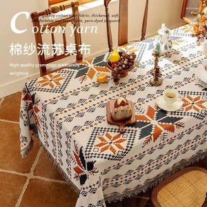 Table Cloth Cotton Yarn Tassel Tablecloth Dining Boho Outdoor Living Room Versatile