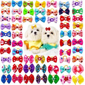 Dog Apparel Cute Bows Diamond Lace Hair Accessories Small Cat Bowknot Grooming Pet Products For Dogs