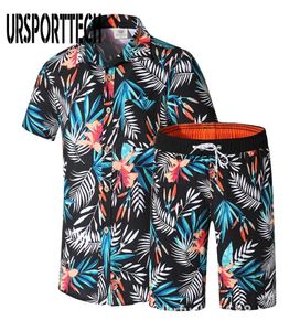 Trailsuit Erkek Gündelik Yaz Men039s Set Erkekler Floral Hawaii Gömlek Baskı Plaj Şortları Gömlek Pantolon İki Parça Takım Artı Boyut T20078428178