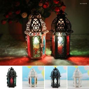 Candele Holder European Holding Holding Hanging Maroccan Glass Lantern Wedding Decorazione per la casa