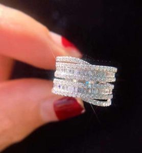 Choucong Brand New Luxury Jewelry 925 Sterling Silver Full Princess Cut White Topaz CZ Diamond Gemstones Eternity Women WeddingBa5421044