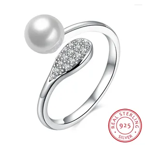 Com pedras laterais 925 Sterling Silver Ring Darling Open Designer Love Pearl Ajusta Ajusta Ajusta Ajusta para mulheres Jóias finas