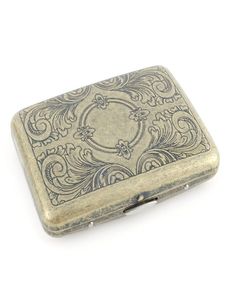 Brązowy vintage metalowy uchwyt na pudełko papierosów 16PCS Tuber Retro Pocket Pocket Case Paling Akcesoria Mężczyźni Prezent2662283
