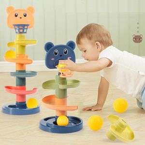 Montessori Toys Baby 0 12 24 36 месяцев трека Rolling Ball Push Pop Slowing Ball Ball Toys Games Children Sensory Toy 240509