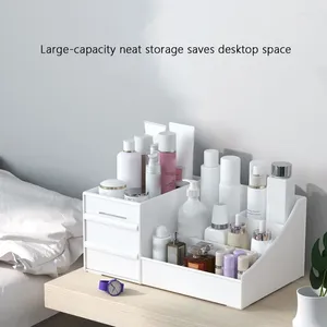 Storage Boxes 1pc Drawer Makeup Box Dormitory Finishing Plastic Shelf Cosmetics Skin Care Dressing Table Desktop