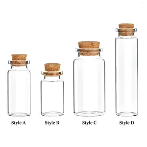 Bottles Glass With Cork Stoppers Small Jars Lids Clear