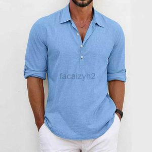 Men Plus Tees Polos Polos de cor sólida lapela Tamanho europeu Men Primavera casual e outono Cotton Youth Half Half Cardigan Shirt Cirtas casuais