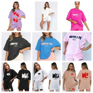 Designer Tshirts Women White Shirt Set Tshirt Sweatshirt Top Quality Cotton Casual Tees Mens Shorts Sleeve Street Slim Fit Hip Hop Streetwear Tshirts Sports Set