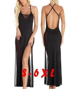 piżama pour femmes seksowne kobiety splatanie bezprzewodowe biustonosze bez pleców piżamą nocną czarną s6xl Pizama dla Kobiet14836295