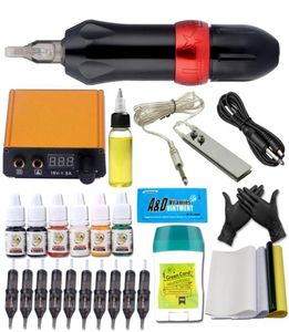 Kit de tatuagem de caneta rotativa profissional 6 tintas para metralhadoras imortais de colorido Conjunto de metralhadoras LCD Mini Power Cartuction Equipamento de equipamentos de agulha de equipamento 5983649