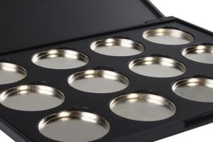 NEW ARRIVAL Whole 10 Pack Makeup Cosmetic Empty 12 pcs Aluminum Magnetic Eyeshadow Eye Shadow Pigment Pans Palette Case8868681