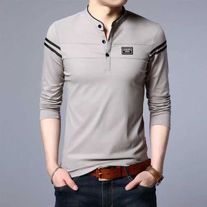 Herren Polos Herren modische Sommer Langarm Polo T-Shirt Casual Cotton Atmable Top Stand Up Kragen Korean komfortables Hemd Q240509