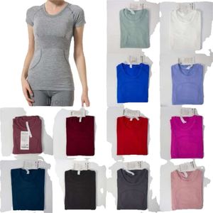 Camisas com mangas mulheres ioga camiseta tshirts altos elásticos respiráveis ​​de corrida rápida secagem rápida manga curta esportiva academia de ciclismo de ciclismo ao ar livre desgaste