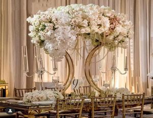 Party Decoration Rose Gold Metal Table Centerpieces Flower Stands Arrangement For Wedding4790054