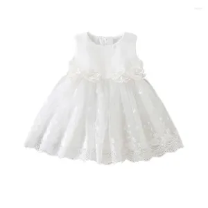 Mädchenkleider Ankunft elegantes Baby Taufkleider Blume Infant Taufe 1. Jahr Sommer Hochzeitsfeier Kleid L206