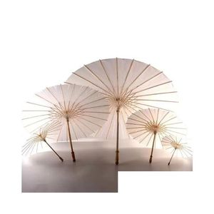 Other Event & Party Supplies Wedding 60Pcs Bridal Parasols White Paper Umbrellas Beauty Items Chinese Mini Craft Umbrella Diameter 60C Dhuax