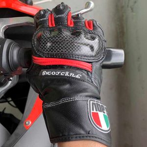 Touring Gloves AGV gloves motorcycle made of genuine cowhide and carbon fiber for racing heavy motorcyclesR idinge quipmentw itha ntid ropa ndb reVK96