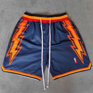 Мужские шорты MM MMSIG Navy Golden State Flash Print Basketball Shorts с карманами на молнии карри Curry Street Sports Trainpants J240510