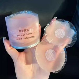 Breast Pad 12pc silicone Nipple cover reusable womens bra sticker Petal strapless lifting invisible pad chest Q240509