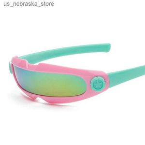 Occhiali da sole Y2K Future Soldier Childrens x Laser Glasses Ragazzi e ragazze Rivestimento di sicurezza personalizzata OCULOS UV400 Q240410