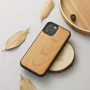 Elementi naturali alla moda Custodia per telefono minimalista Pure Pure Cherry Walnut Wood Texture TPU Telefono Custodia Retro Simple Anti Drop Adatto Phone Apple Bellissimo popolare