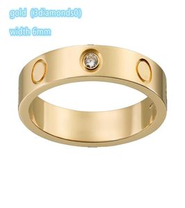 Love Screw Ring Mens Band Rings 3 Diamonds Designer Luxury Jewelry Women Titanium Steel Alloy Goldplated Gold Silver RO1292454