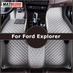 Golvmattor mattor matikohi anpassade bilgolvmattor för Ford Explorer Auto Carpets Foot Coche Accessorie T240509