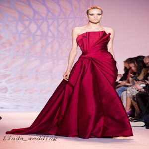 Spedizione gratuita Zuhair Murad Haute Haute Couture Abiti da sera senza spalline Lunghezza da sera, abiti da sera lunghi per la festa di Vestidos de Fiesta 198a