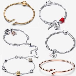 designer armband för kvinnor smycken gåva diy fit pandoras winnies poohs rött guld läder armband set armband halsband örhängen klavikel kedja hänge med låda