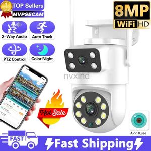 IP -kameror 8MP Surveillance Camera WiFi Outdoor Waterproof Wireless Security Camera Dual Lens Security Protection IP Camera AI Tracking ICSEE D240510