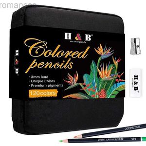 Pencils 72/120 color pencil set professional color painting set with pencil sharpener art set suitable for adults children and beginners d240510