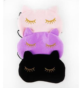 10x Cucommax Cute Cat Sleeping Eye Mask Nap Cartoon Eye Shade Sleep Mask Black Mask Bandage on Eyes for Sleeping2573862