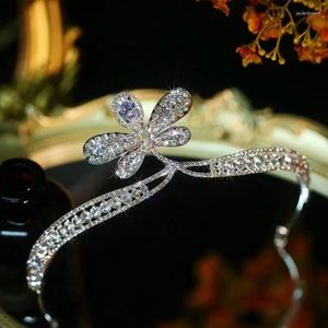 Headpieces Wedding Hair Tiara Crystal Bridal Crown Silver Color Diadem Veil Tiaras Head Jewelry Gift