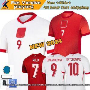 2024 Jerseys de futebol da Polônia 24 25 Polonia National Team Cup Competition Lewandowski Zielinski Zalewski Szymanski Grosicki Versão da camisa de futebol uniforme de camisa de futebol