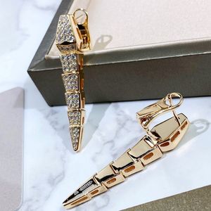 Bgari Snake Farring Diamond 18K Gold Srebring Srebrny stadnina Fine Biżuter