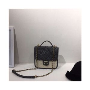 Designer Handbag Lingge Chain Bag Gao Mei Patchwork Denim New Canvas Small Square Shoulder Factory PromotionVisf