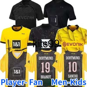 Dortmunds 23 24 Futbol Formaları Çocuk Kiti Dördüncü 4. Özel Sancho 2023 2024 Cup Trikot 50. Yıldönümü Futbol Gömlek Ev Uzak Üçüncü Haller Reus Moukoko Brandt Setleri