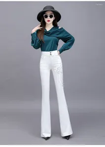 Jeans jeans primavera d'ufficio autunno Lady Fashion Casual Cotton Stretch Plus size Femmine Girls Girls High Waist Fleare