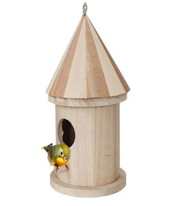 木製の鳥類の鳥の家吊り下げボックスフックホームガーデン装飾5546893