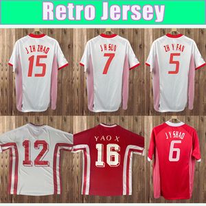 2002 Kina Retro Soccer Jersey 02 03 Kinesiska Pr Li Tie Zhao Junzhe Sun Jihai du Wei Su Maozhen Ma Mingyu Classic Vintage Zhiyi Fan Football Shirt